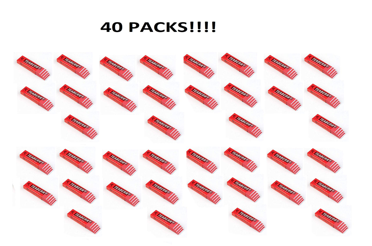 FOTE HOME GOODS Teaberry Chewing Gum - Classic Retro Flavor, 5 Count Pack of 40, Red