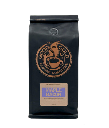 Good As Gold Coffee Roasters - Maple Bacon Flavored Whole Bean Coffee, 12 Oz