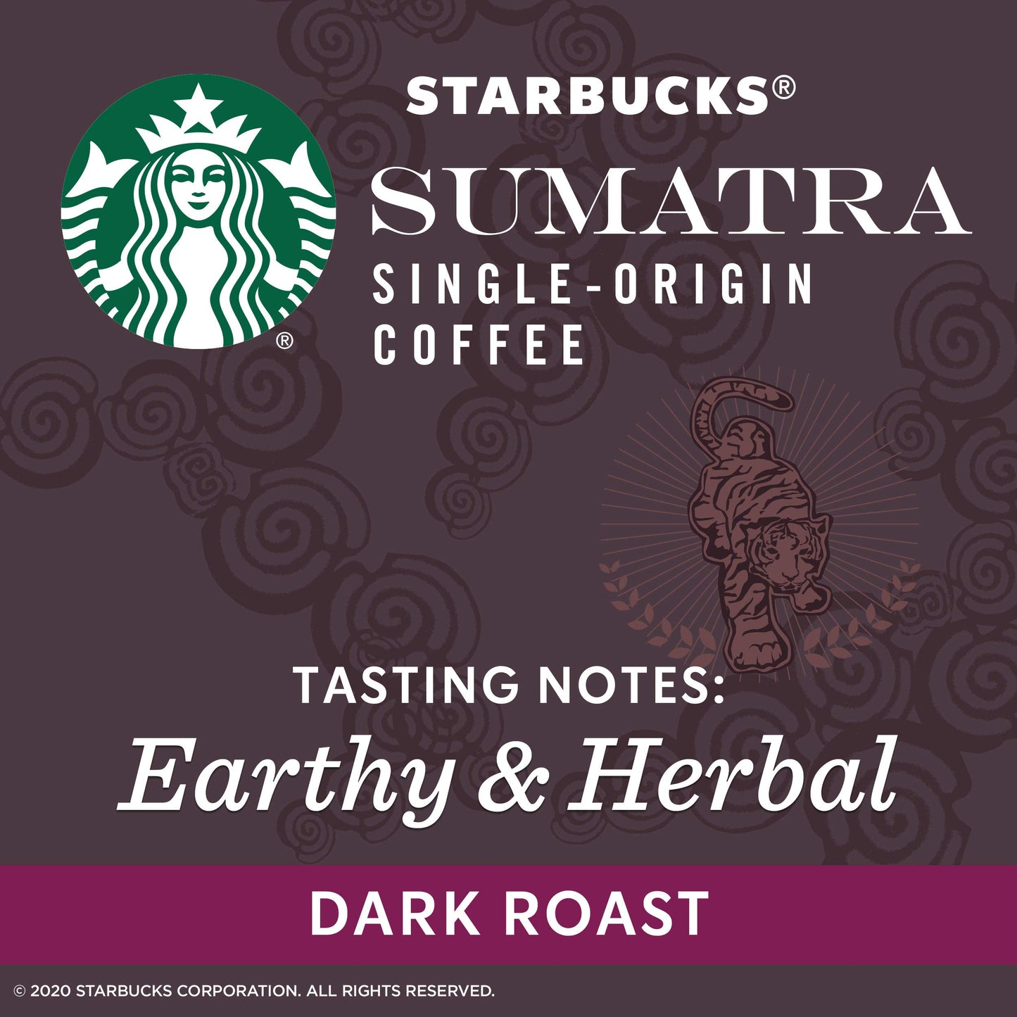 Starbucks Sumatra Dark Roast Coffee Pods for Keurig, 0.42 oz, 24 Count, Coffee