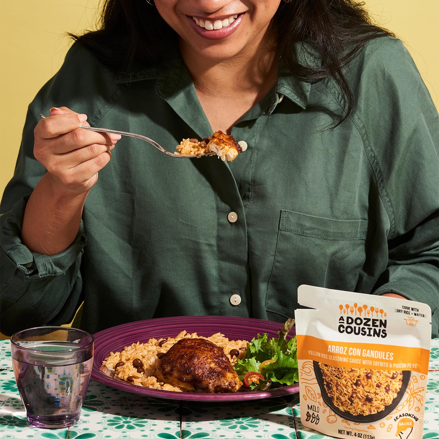 A Dozen Cousins Rice Seasoning Sauce Packets - Season And Prepare Your Own Rice Dishes - 10 Pack - Arroz Con Gandules - 4 Oz Pac