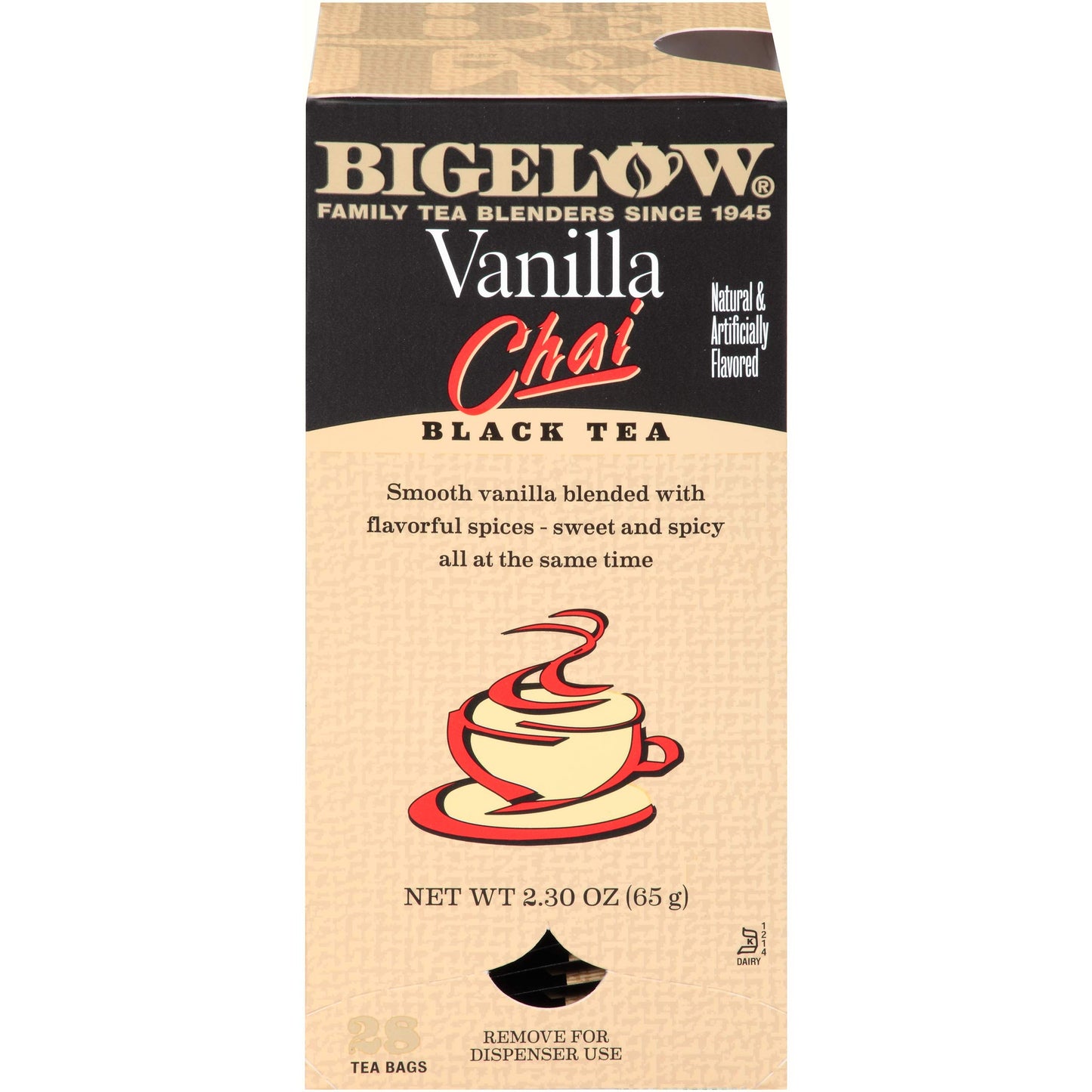 Bigelow Vanilla Chai Tea Bags 28-Count Box (Pack Of 1) Black Tea Bags With Spices And Vanilla Flavor Rich In Antioxidants