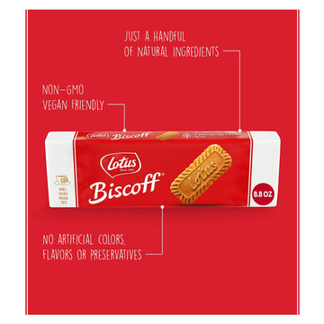 Lotus Biscoff, Caramelized Biscuit Cookies, Non Gmo + Vegan - 8.8 Ounce (Pack Of 10)
