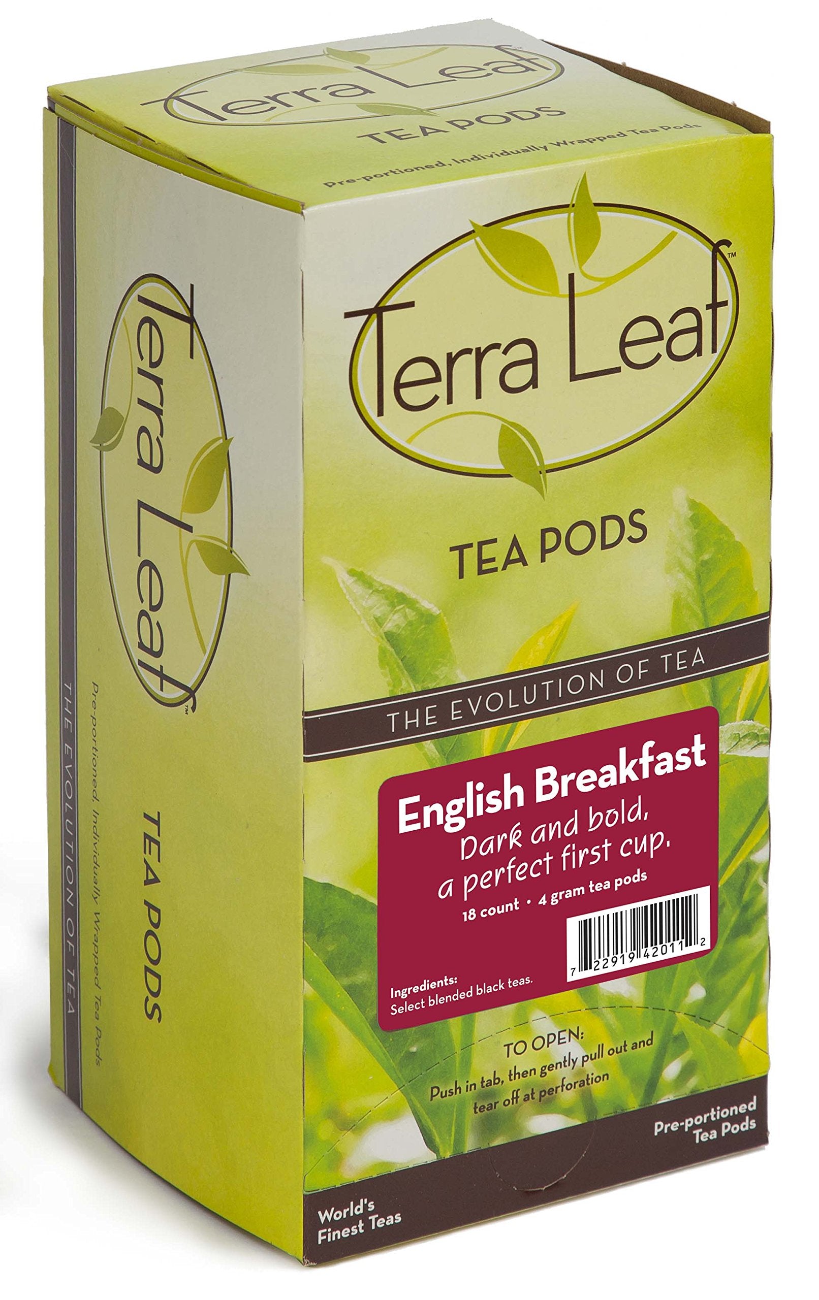 Baronet Coffee Terra Leaf English Breakfast Tea Pods - 54 Count - 3 Boxes of 18 Single Serve Pods - Fits Most Pod Brewers