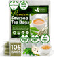 FRESHDRINKUS Soursop Graviola Leaf Tea Bags, 100% Natural, 105 Count, Handmade, Corn Fiber Tea Bags, Sugar/Caffeine/Gluten Free