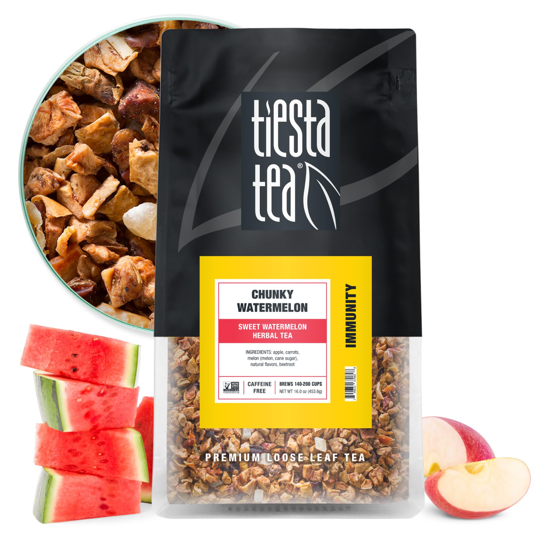 Tiesta Tea - Chunky Watermelon Sweet Watermelon Herbal Tea Premium Loose Leaf Tea Blend Non-Caffeinated Fruit Tea Make Hot Or Ic