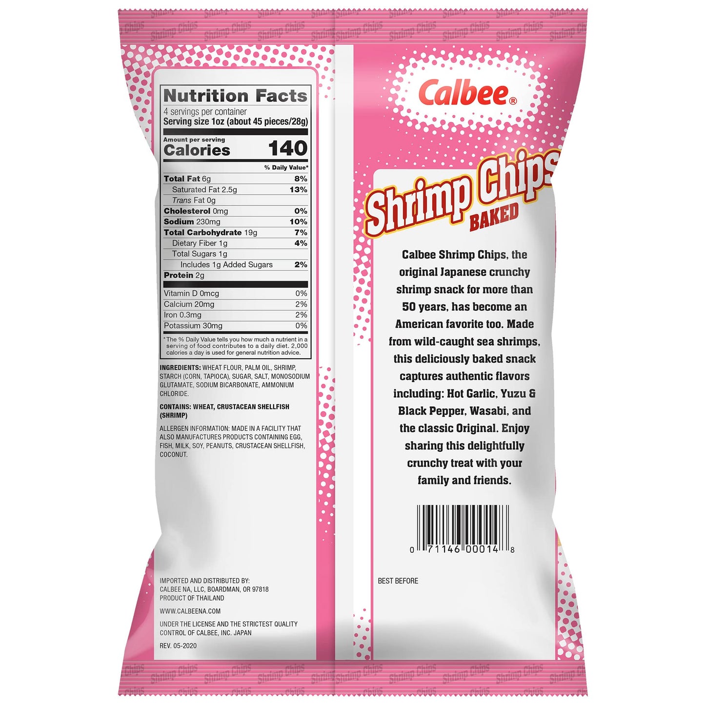 Calbee Shrimp Chips - Original Flavor, 4 oz Pack of 12, Made with Real Shrimp, Crunchy Snack