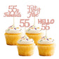 Gyufise 24Pcs Rose Gold Glitter 55Th Birthday Cupcake Toppers 55 Fabulous Cupcake Picks Hello 55 Fifty Five Cupcake Picks For 55