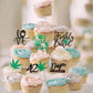 Arthsdite Cupcake Toppers, 24 Pcs, Glitter Green Leaves, Small, Plastic