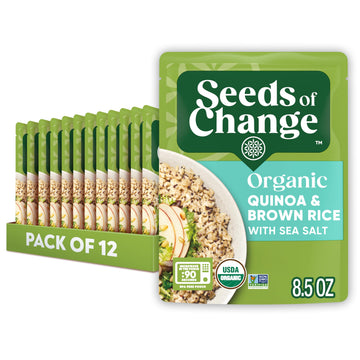 SEEDS OF CHANGE Organic Quinoa & Brown Rice with Sea Salt, Organic Food, 8.5 OZ Pouch (Pack of 12)