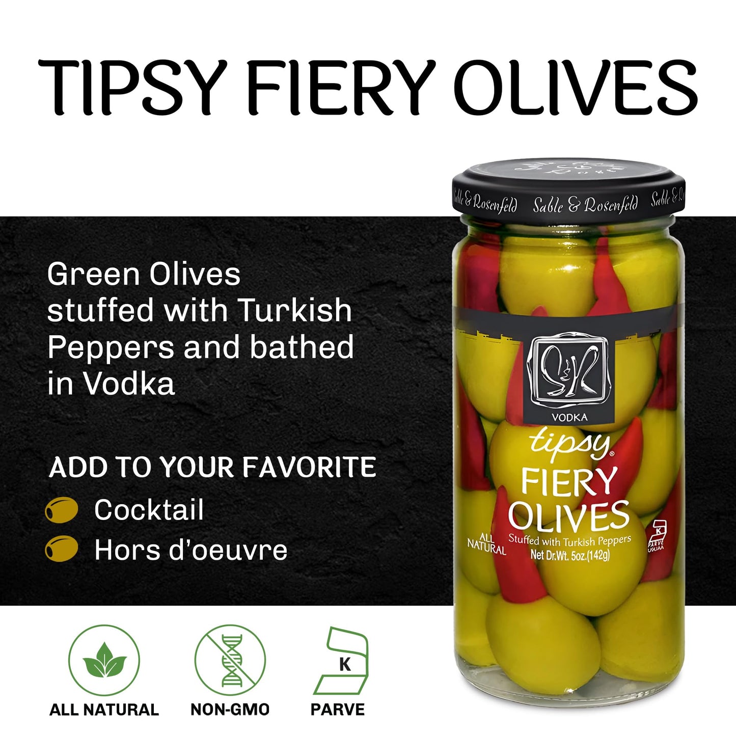Sable & Rosenfeld Stuffed Green Olives with Turkish Peppers - 5oz (Pack of 1)