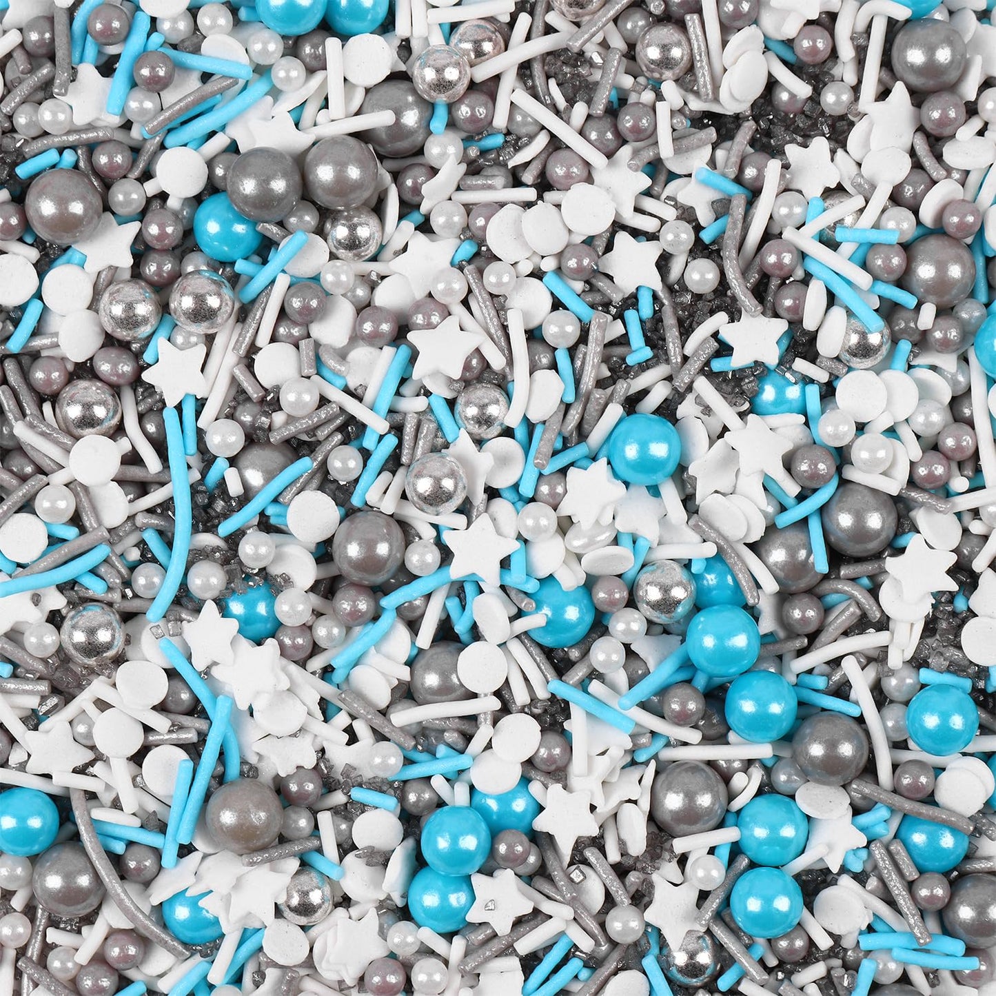 Blue Sprinkles For Cake Decorating, Edible Sprinkles For Cookies, Ice Cream, Cupcake Topper, 7 Ounce Metallic Sprinkle Mix Perfe