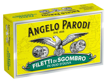 Angelo Parodi Mackerel Fillets in Olive Oil, 4 Pack, 4.4 oz Can, Gourmet Wild Caught Fish