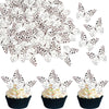 48 PCS Wafer Paper Cupcake Toppers - Edible Butterfly Cupcake Picks & Decorations for Butterfly Theme Baby Shower & Kids Birthda