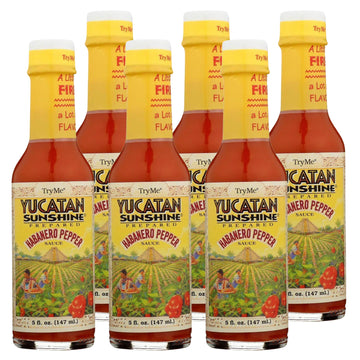 Try Me Yucatan Sunshine Habanero Pepper Sauce, 5 Ounce Bottle (Pack Of 6)