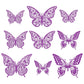 Gyufise 36 Pack Purple 3D Butterfly Cupcake Toppers Hollow Butterfly Cake Decorations For Birthday Wedding Fairy Party Butterfly
