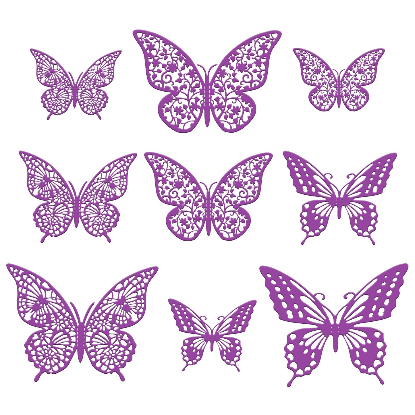 Gyufise 36 Pack Purple 3D Butterfly Cupcake Toppers Hollow Butterfly Cake Decorations For Birthday Wedding Fairy Party Butterfly