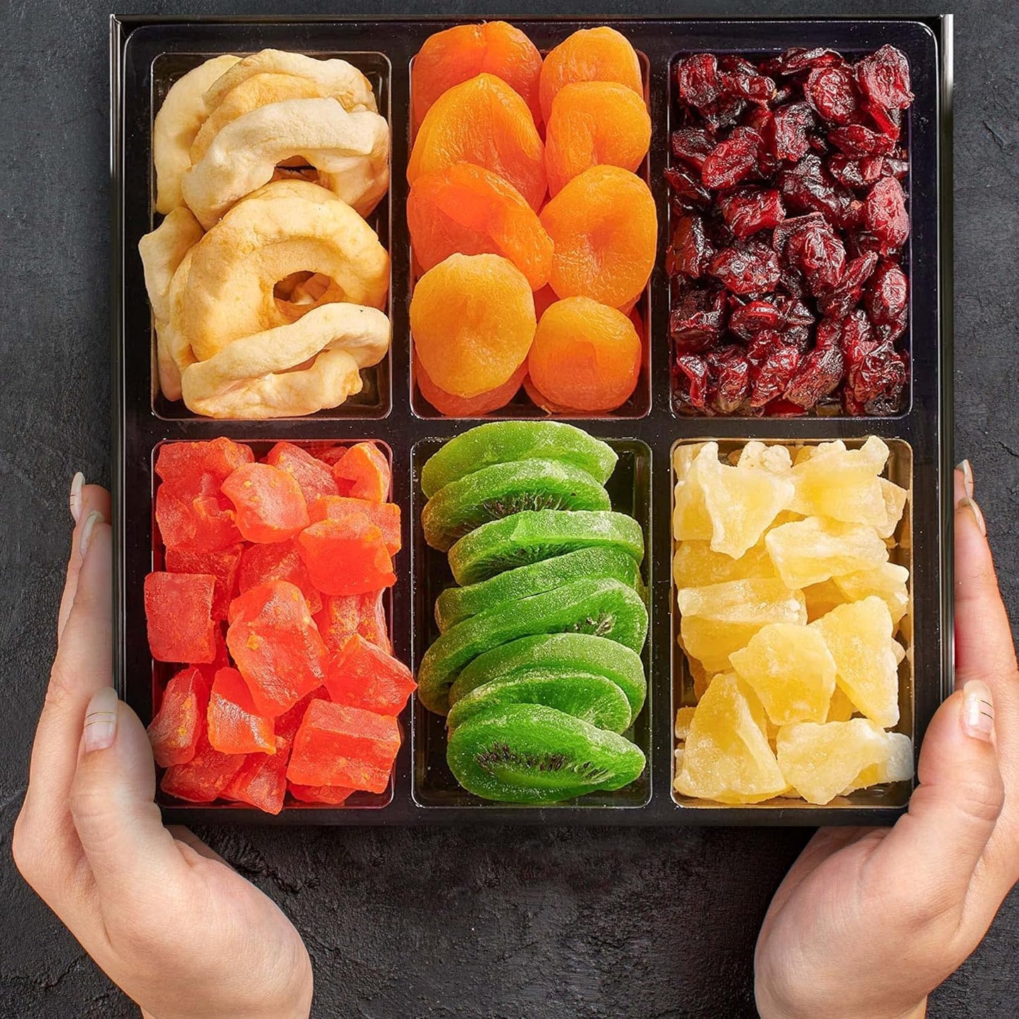 Snackberry Dried Fruit Gift Basket, 12-Pack, 6 Variety, Gourmet Snack Box for Gifts, Kosher Parve