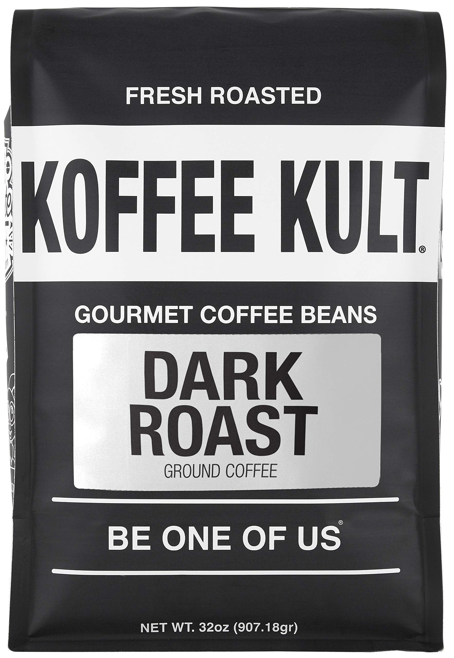 Koffee Kult Dark Roast Ground Coffee - Gourmet 100% Arabica - 32oz