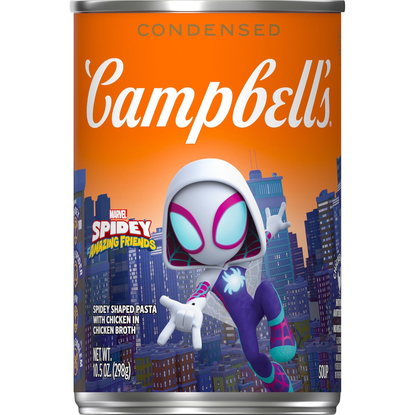 Campbells Condensed Kids Soup, Marvels Spidey and His Amazing Friends Shaped Pasta, 10.5 oz Can