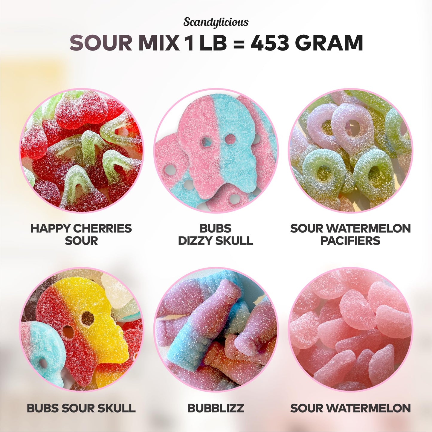 Swedish Candy Sour Pick & Mix - Includes Bubs Skulls - 1Lb Assorted Authentic Gummy Sweets From Sweden (1 Pounds)