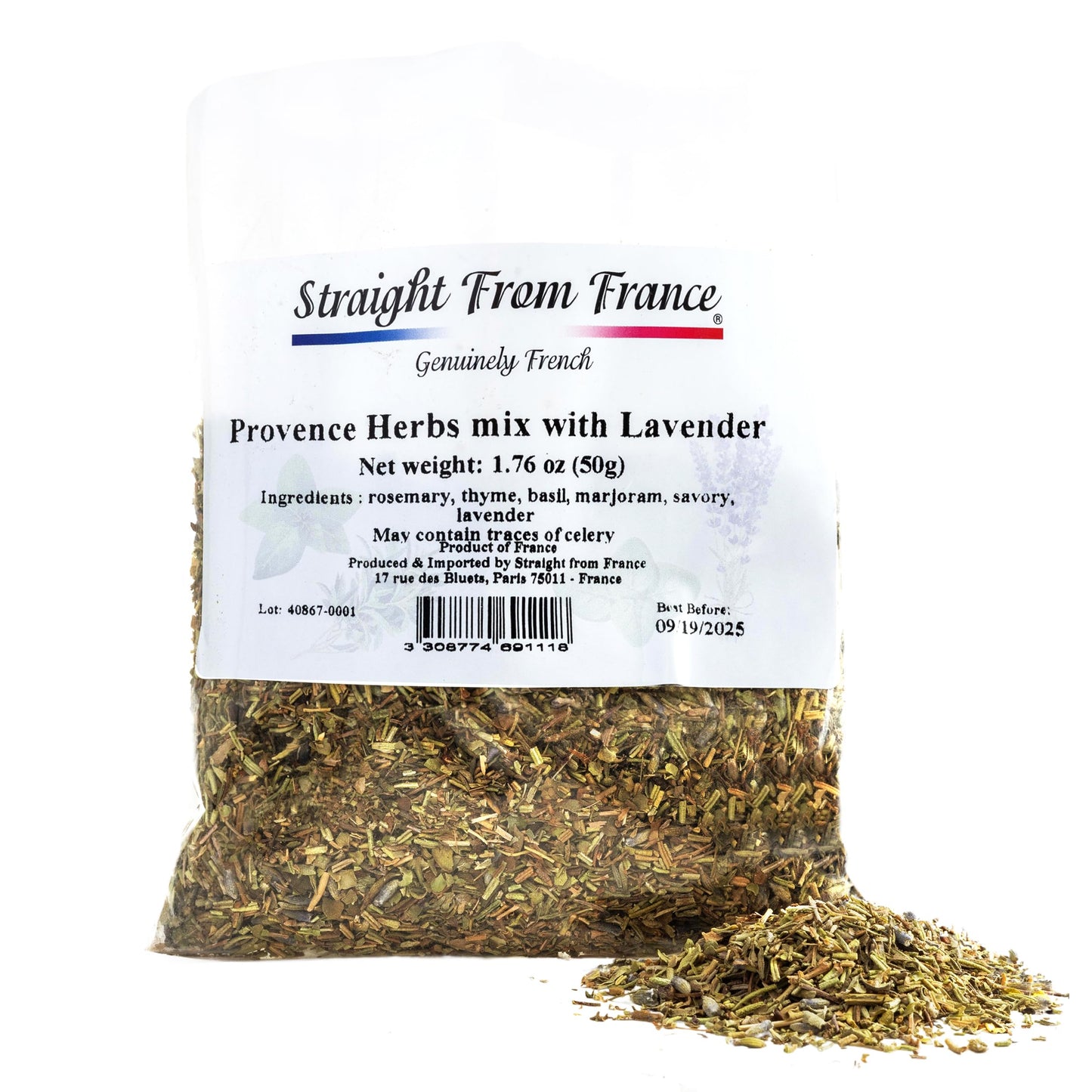 Straight From France Genuinely French, Provence Herbs Mix Seasoning With Lavender 1.76oz