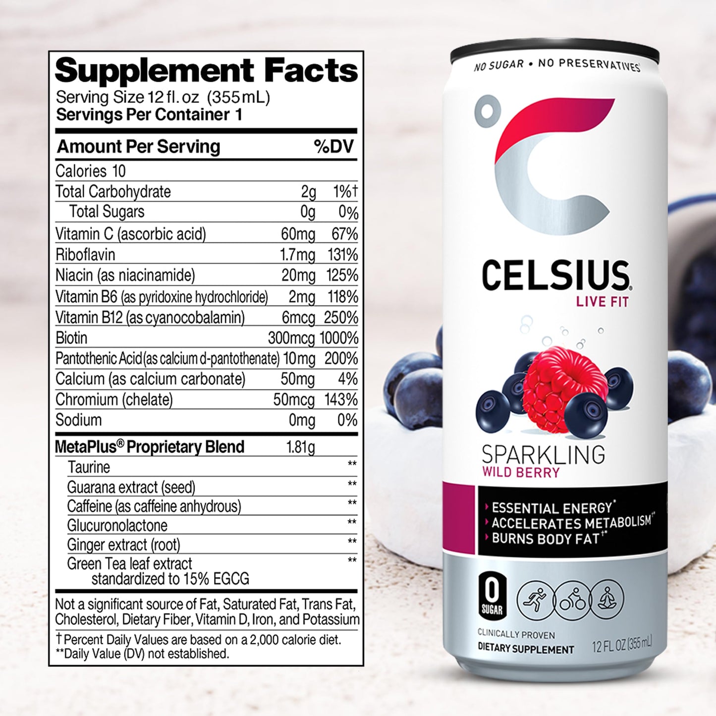 Celsis Sparkling Essential Energy Drink Assortment No Sugar Or Preservatives 12 Fl Oz, Slim Cans Assorted Variety 6 Pack, Flavor