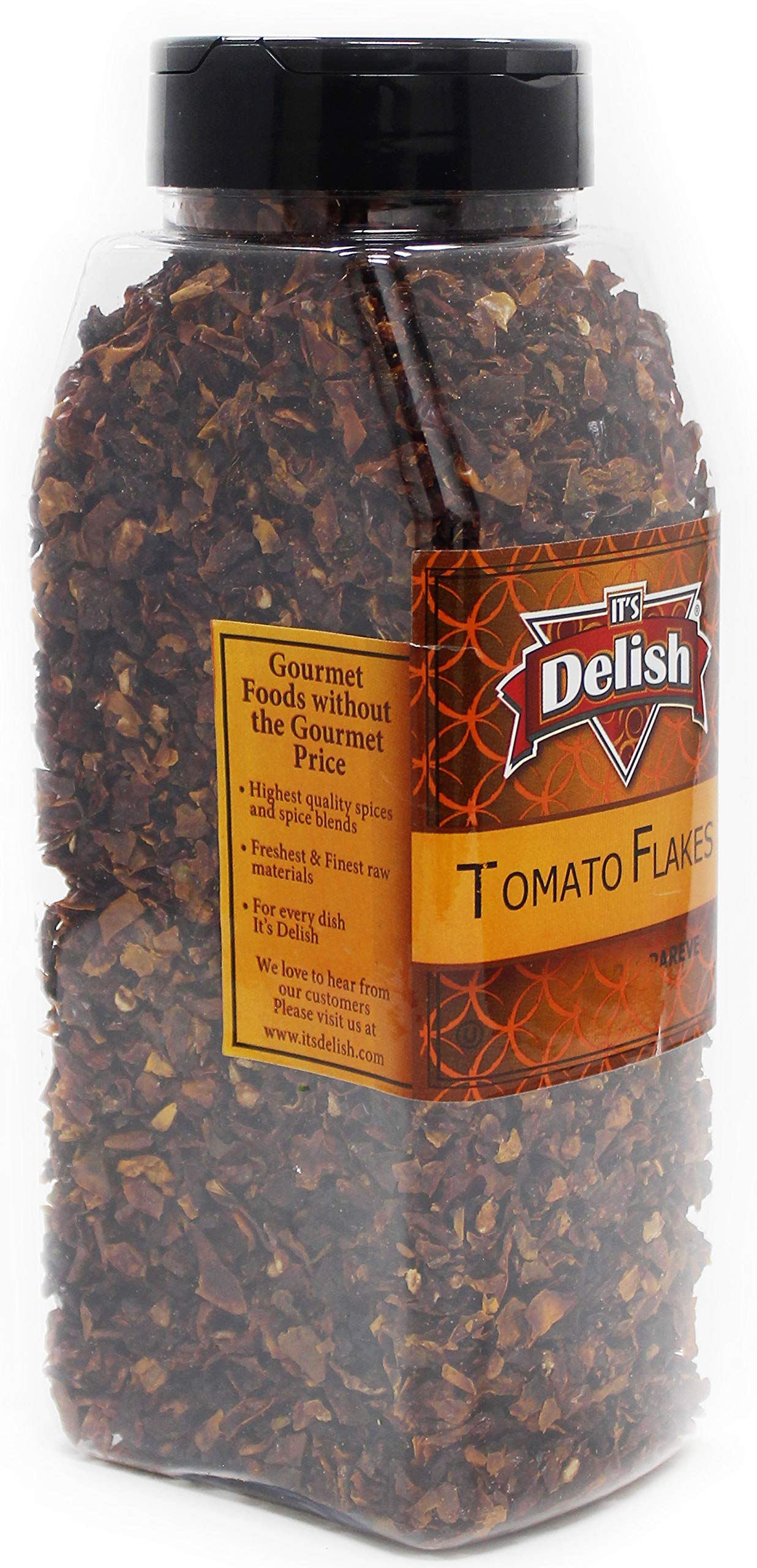 Its Delish Enhanced Dried Tomato Flakes, Large Jar, Dried Natural Tomatoes Ready To Cook – Dehydrated Tomato Vegetable Flakes – Great For Home Cooking, Camping & Backpacking