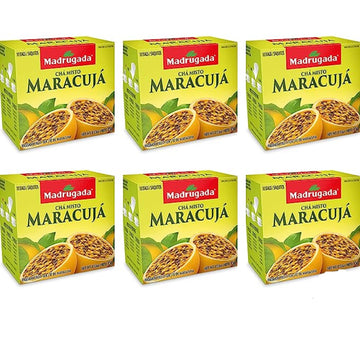 Passion Fruit Tea Natural From Brazil Madrugada 60 Tea Bags Bundle With 2Day Brazil Fruit Disc Candy (7 Units).