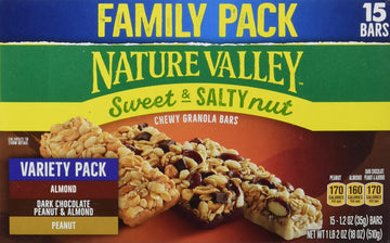 Nature Valley Granola Bars Sweet & Salty Nut Peanut Almond Dark Chocolate 15 Ounce