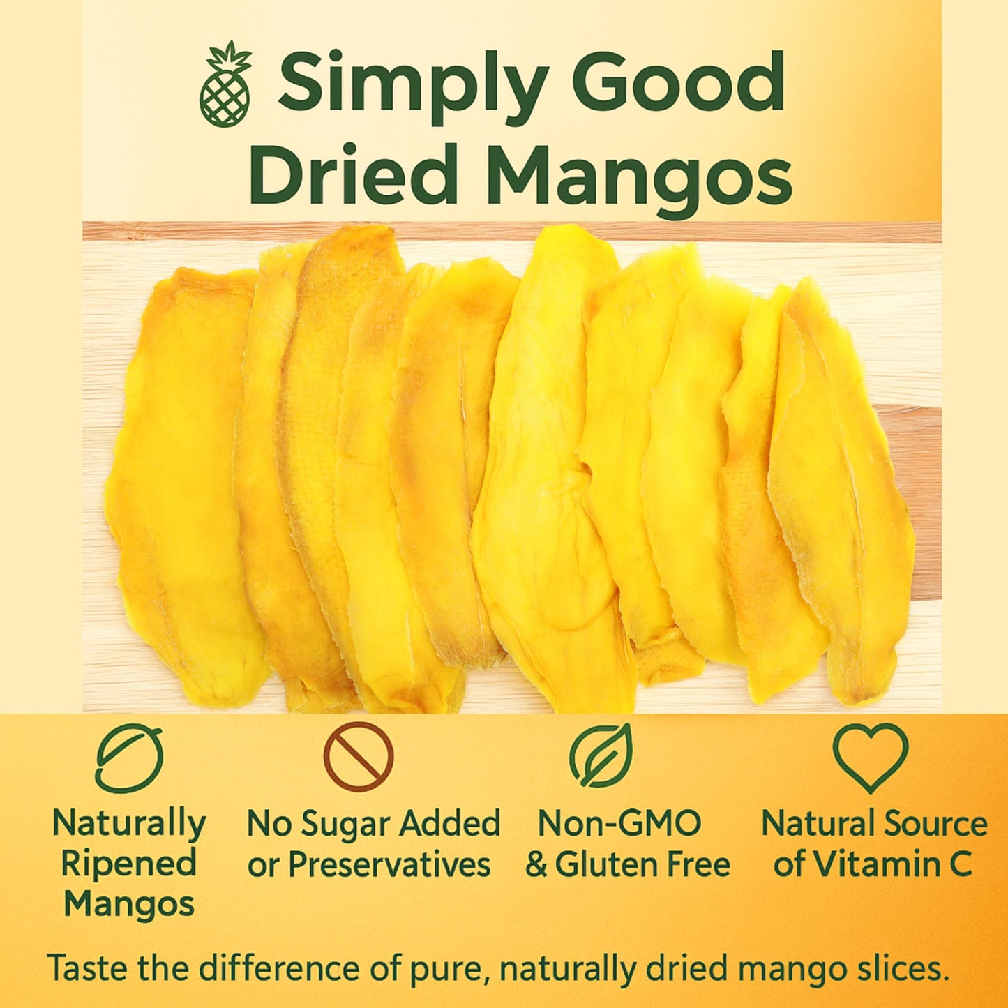 Dried Mango Slices - 33 Lbs Delicious Texture Soft & Juicy No Sugar Added Dried Mango - Naturally Ripened Mangos Dried Fruits -
