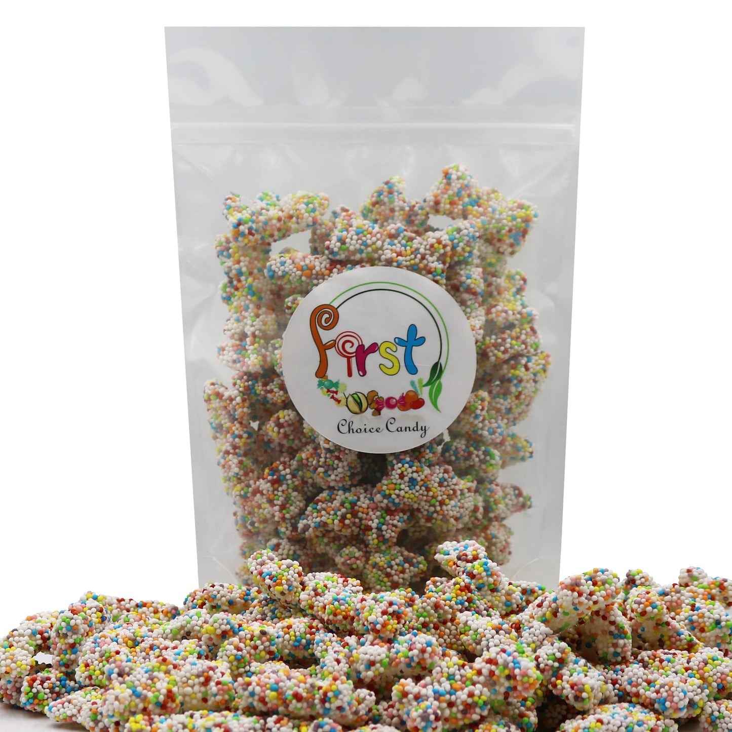 FirstChoiceCandy Gummy Bears, Crispy Crunchy Rainbow, 2.2 LB, Multicolor