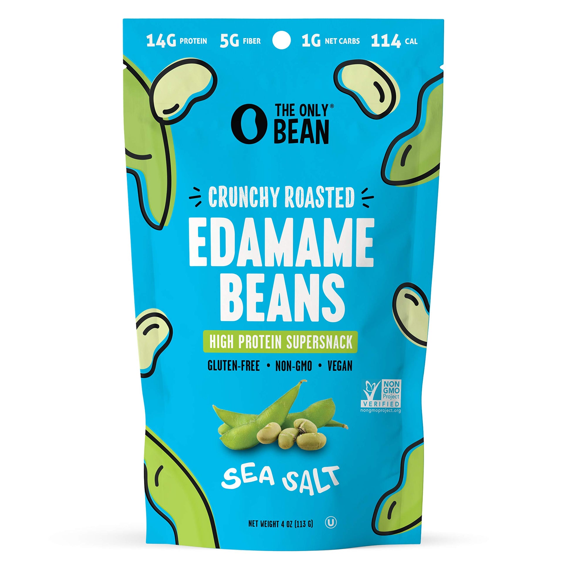 The Only Bean Sea Salt Roasted Edamame Beans, 4 OZ