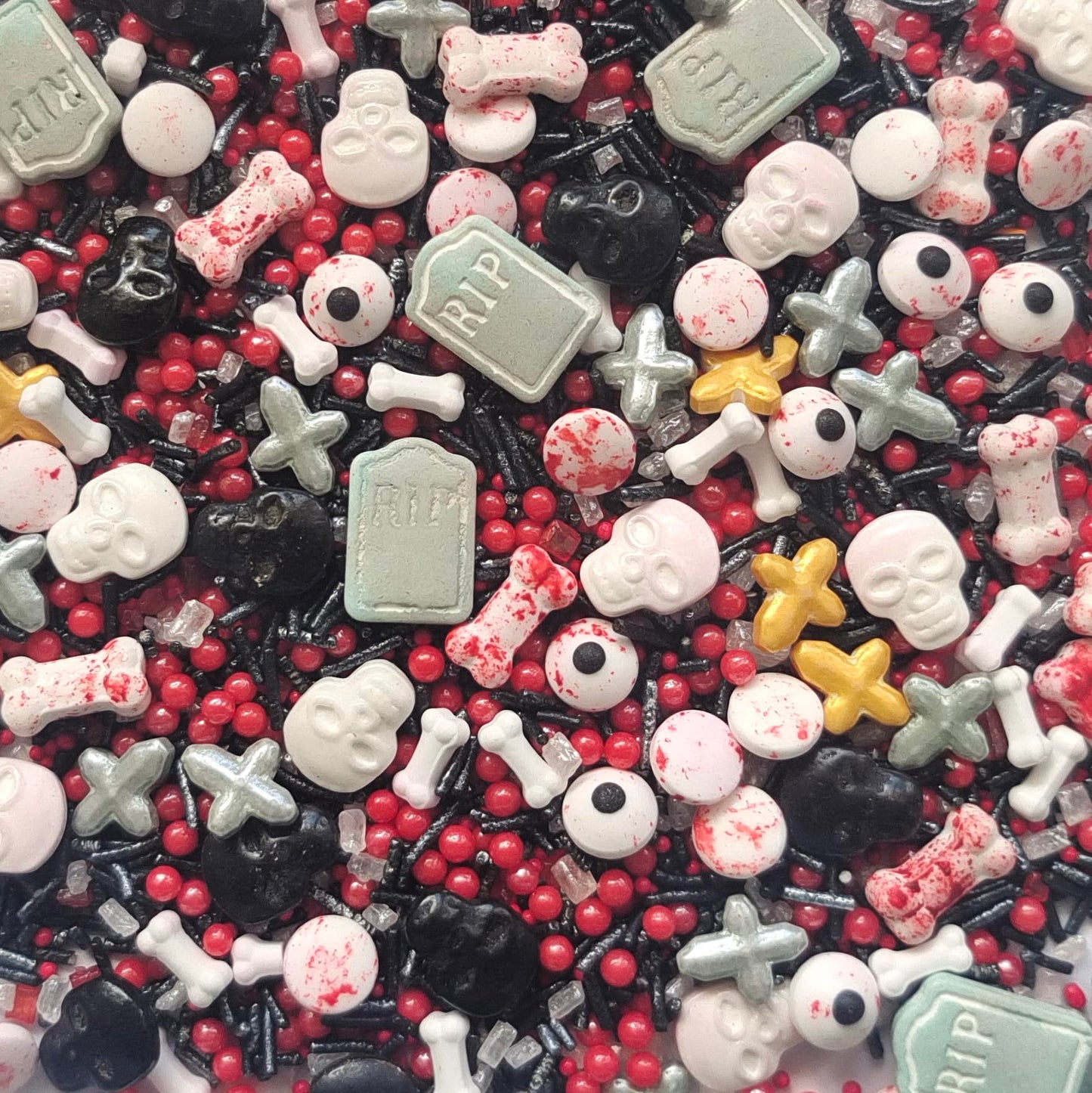 1 Bottle Edible Bloody Eyeball and Bones Mixing Sprinkles 3.53oz/ 100g | Edible Cake Cupcake Sprinkles for Decorating | Cookie a