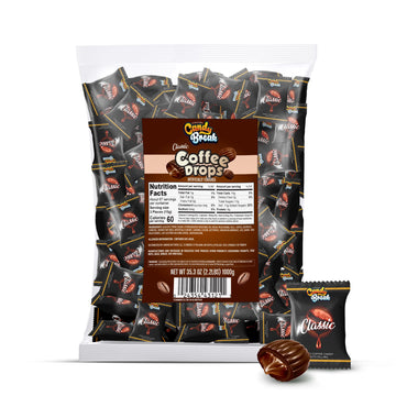 Candy Break Coffee Drops - Center Filled Hard Coffee 2.2 Lb Bag - Espresso Flavored Hard Coffe Candy - Rich And Sweet Gourmet Ca