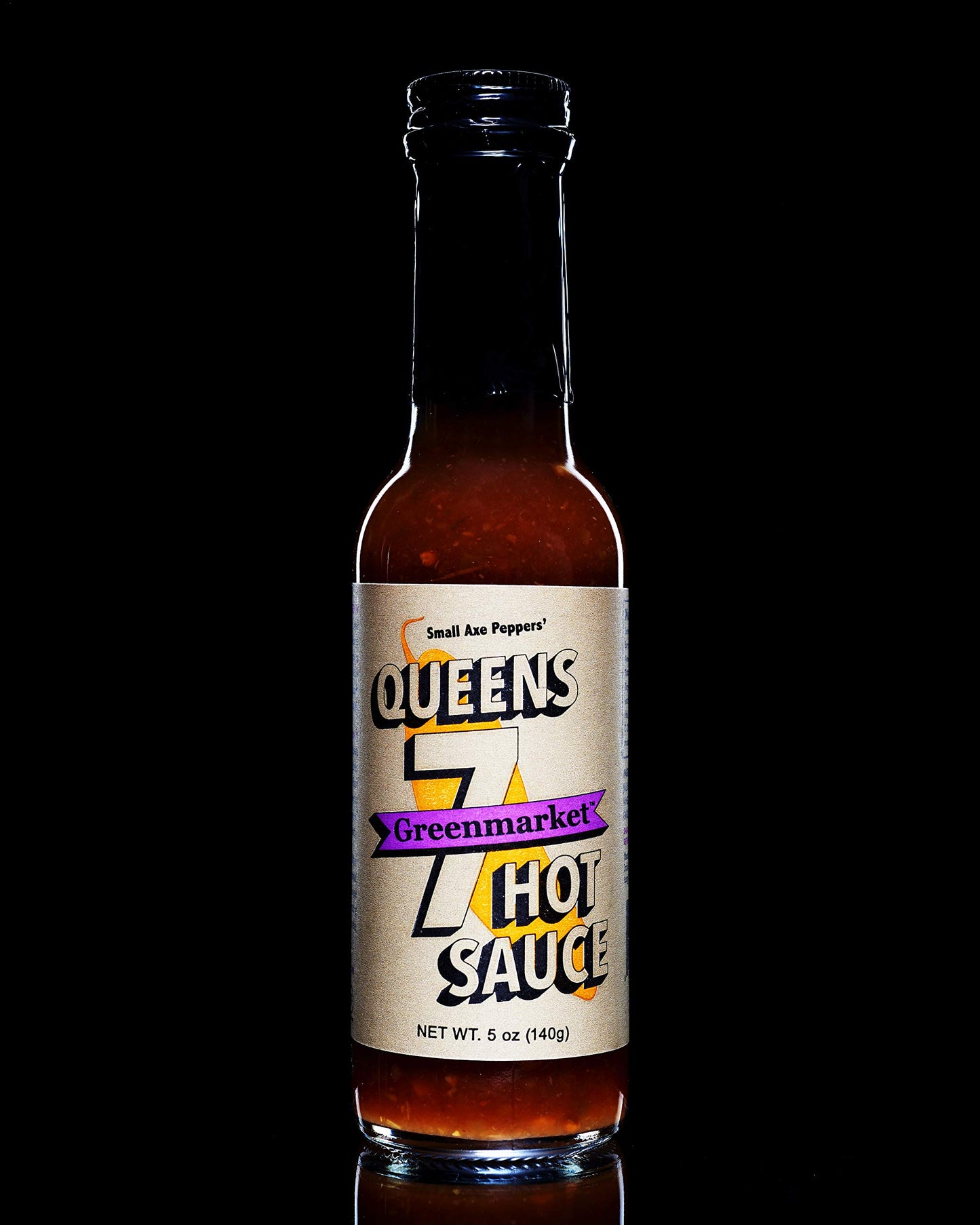 Small Axe Peppers, Queens 7 Hot Sauce - All Natural, Kosher, Non-Gmo, Community Garden Grown Ghost Pepper Gourmet Hot Sauce, Fea