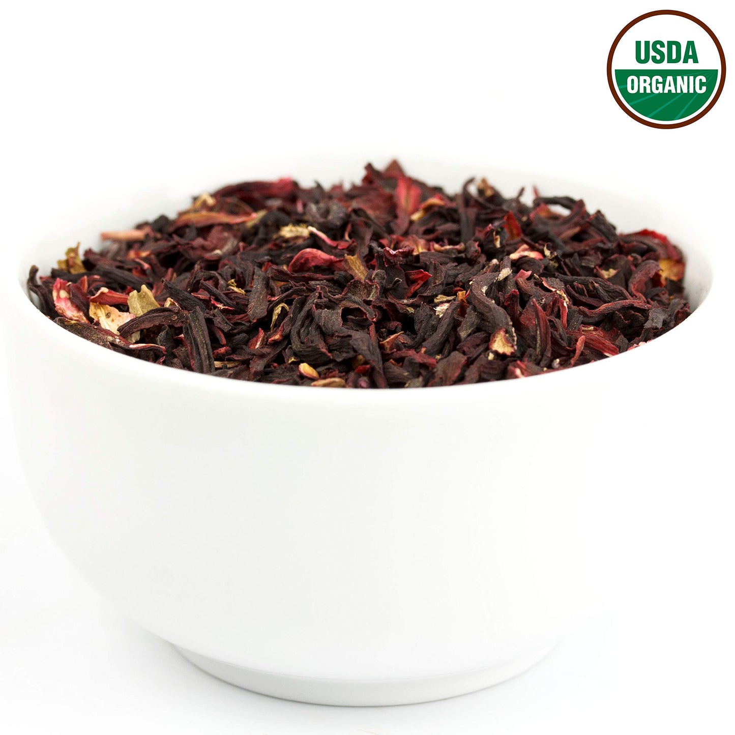 U.S. Wellness Naturals Hibiscus Tea - 100% Organic, Caffeine-Free, 16oz Bulk Resealable Bag
