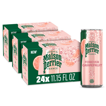 Maison Perrier Sparkling Water, Grapefruit Flavor, 11.15 Fl Oz Cans, 8 Count, Pack of 3, Model 074780612579