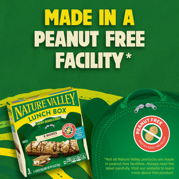 Nature Valley Lunch Box Chewy Granola Bars, S'Mores, Peanut Free, 5 Bars, 4.6 Oz
