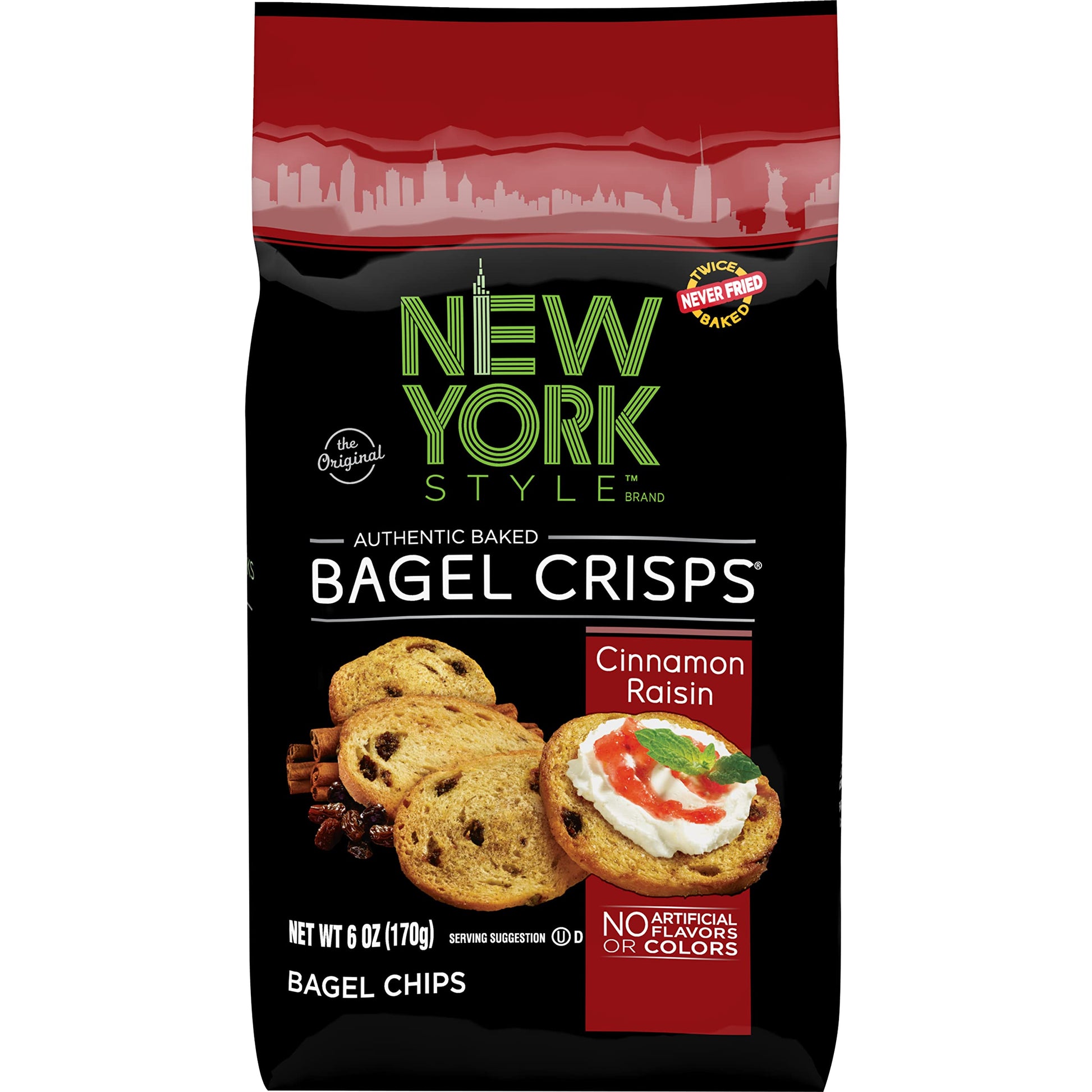 New York Style Bagel Crisps, Cinnamon Raisin, 6 Ounce, Pack of 1, Model 1152801