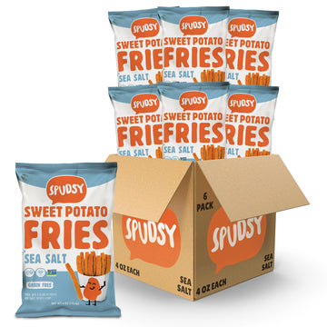Spudsy Sea Salt Sweet Potato Fries | Vegan, Gluten Free Veggie Straws | Plant-Based, Allergen-free, Non-GMO, Kosher, Superfood S