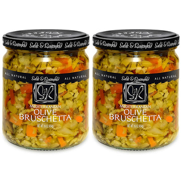 Mediterranean Olive Bruschetta - Gluten-Free Sandwich Spread with Olive Oil for Muffuletta, Sandwiches, Dips, Crackers, Salads, 
