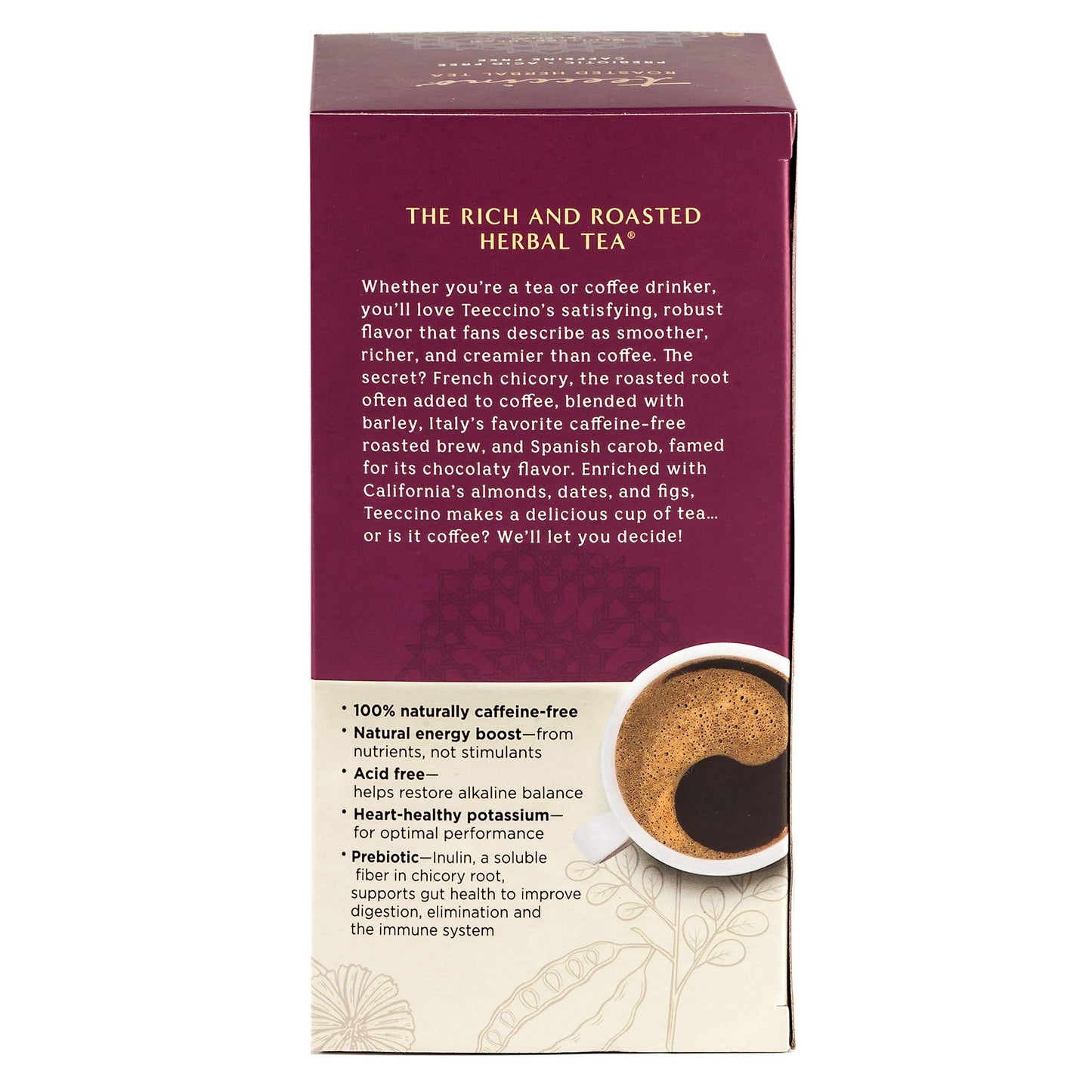 Teeccino Herbal Tea - Caffeine Free & Prebiotic - 25 Tea Bags (Pack of 3)