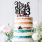 Rssta i Cake Topper, Black Glitter Star, 13th Birthday Decorations, Model XM1222-13, Cheers to 13 Years