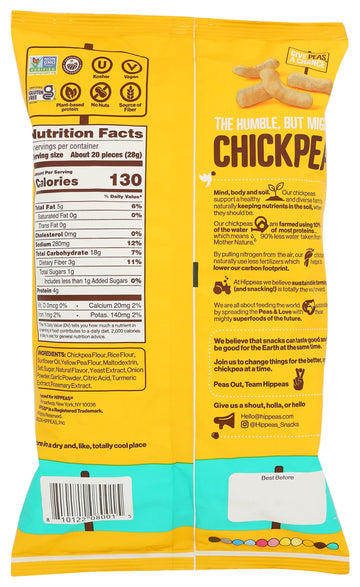 Hippeas Chickpea Puffs, Groovy White Cheddar, Vegan, Gluten-Free, 4g Protein, 4 Ounce