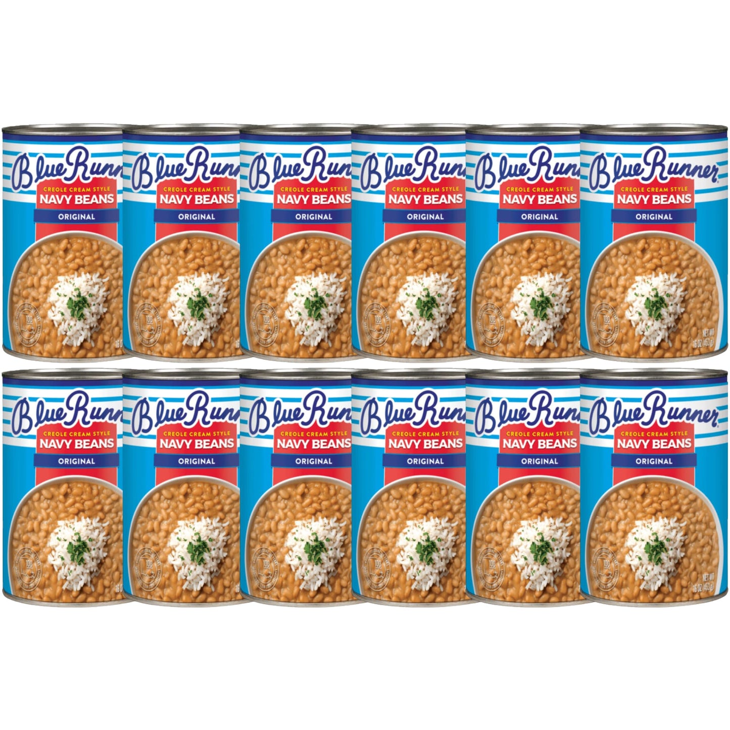 Blue Runner Creole Cream Style Navy Beans 16 Ounce (Pack Of 12)