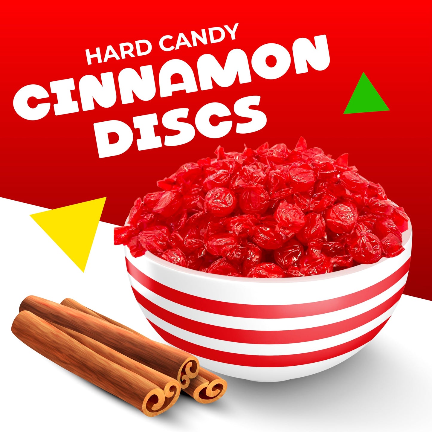 Cinnamon Discs | 1 Pound Bag - Approx. 75 Count | Hard Candy | Individually Wrapped