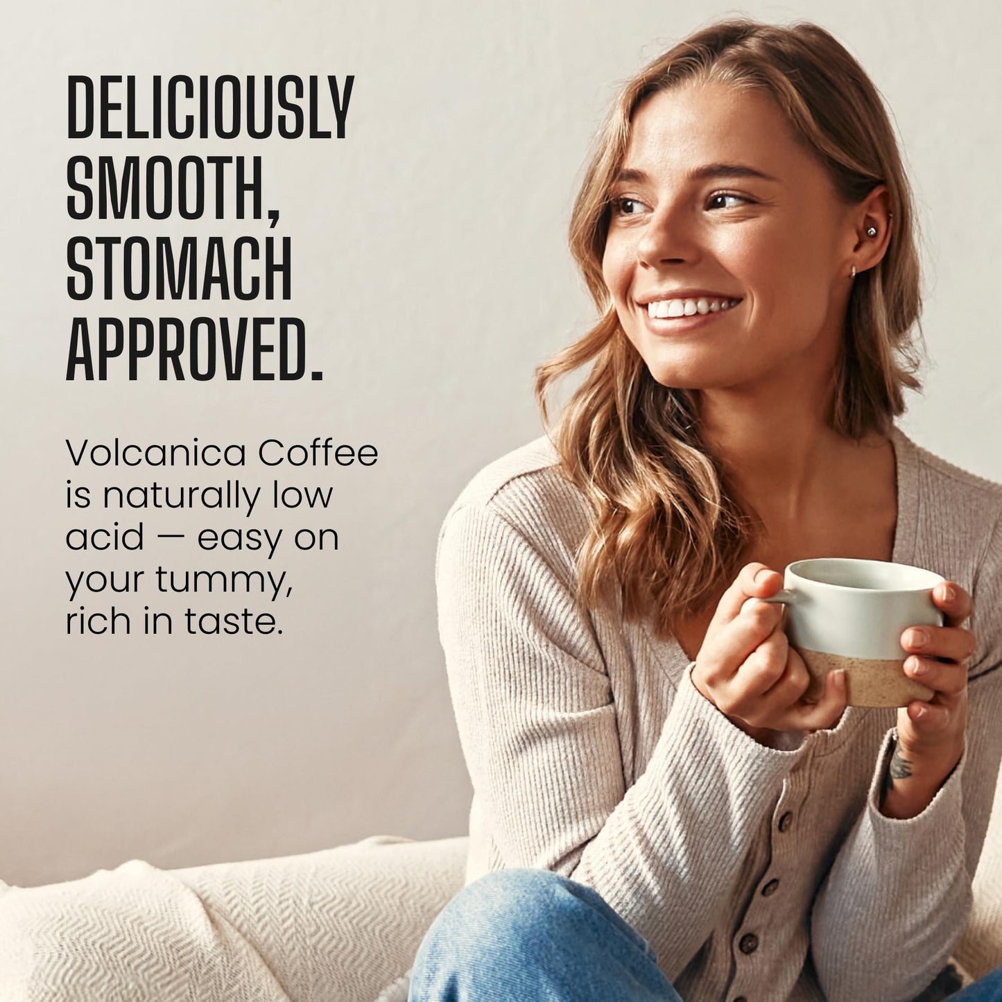 Low Acid Coffee, Blend of Natural Low Acidic Coffee, Whole Beans, Fresh Roasted, 5 lbs