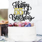 Leetaivie Happy 55Th Birthday Cake Topper, Black Gold Glitter Birthday Cake Topper, 55Th Anniversary/ 55Th Birthday Party Decora