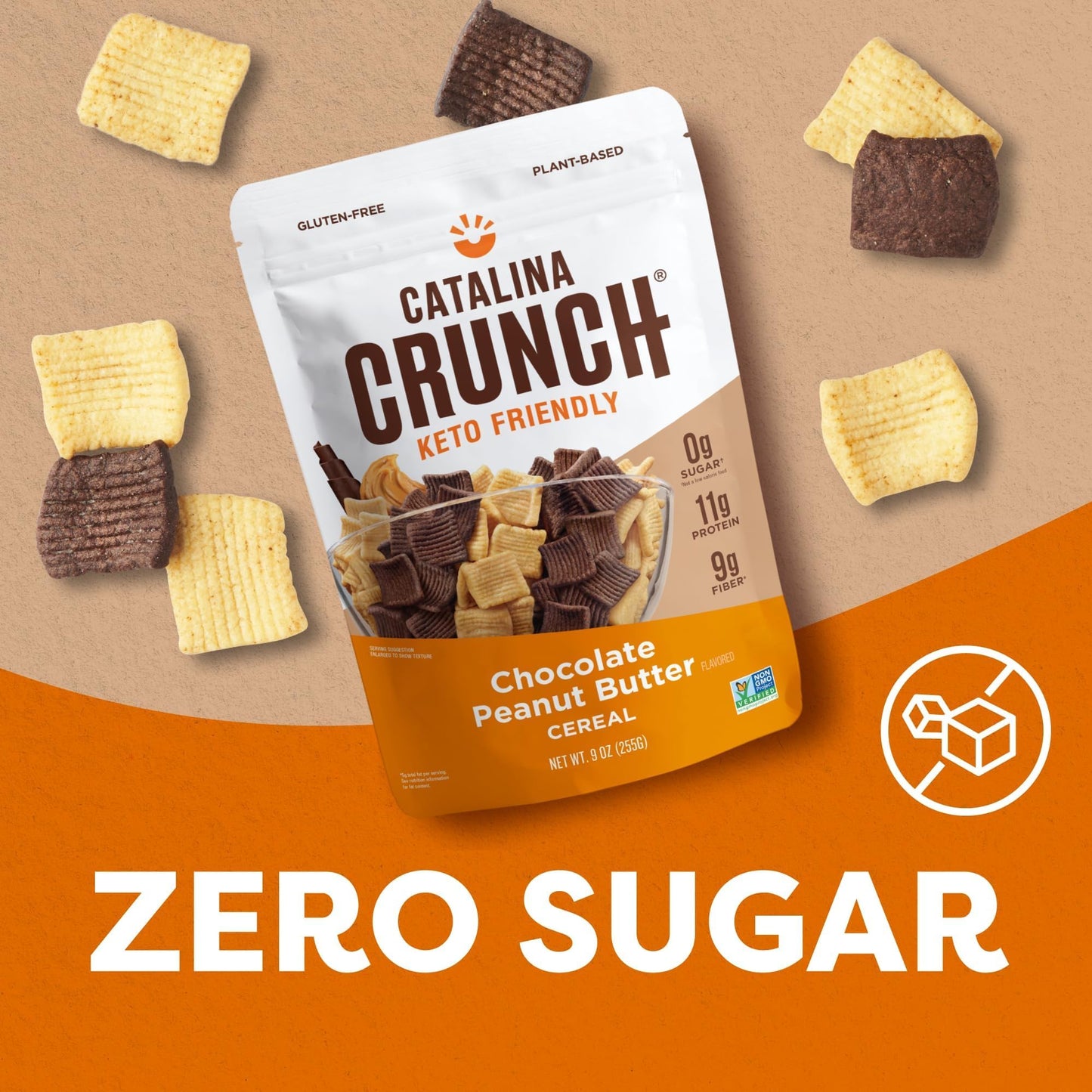 Catalina Crunch Chocolate Peanut Butter High Fiber Cereal 4 Pack | Low Carb, Sugar Free, Gluten Free | Vegan, Plant Based Protein | Breakfast Protein Cereals | Keto Friendly Food