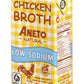Aneto 100% Natural Low Sodium Chicken Broth | 34 Fl Oz - 1 Pack | Freshest Ingredients | No Concentrates or Powders |